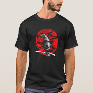 Camiseta Lua Nórdica Nórdica Viking Raven Gótico Preto