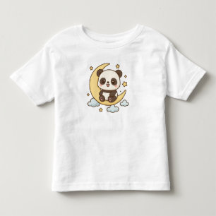 Camiseta Lua Panda - Panda Cuta Sentada Crescente