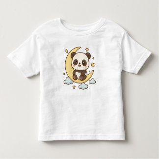Camiseta Lua Panda - Panda Cuta Sentada Crescente