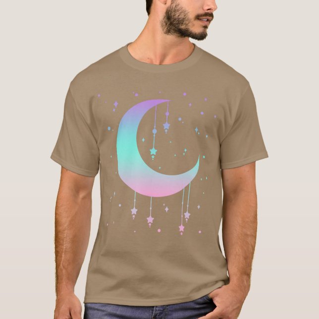 Camiseta Lua Pastel Kawaii Gótica Pastel Pequena engraçada (Frente)