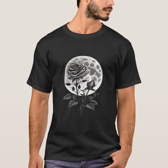 Camiseta Lua Rosa Gótica Goth Feiticeira Feitiçaria  3 (Frente)