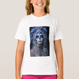 Camiseta Lua Safira Calavera – Azul Celestial