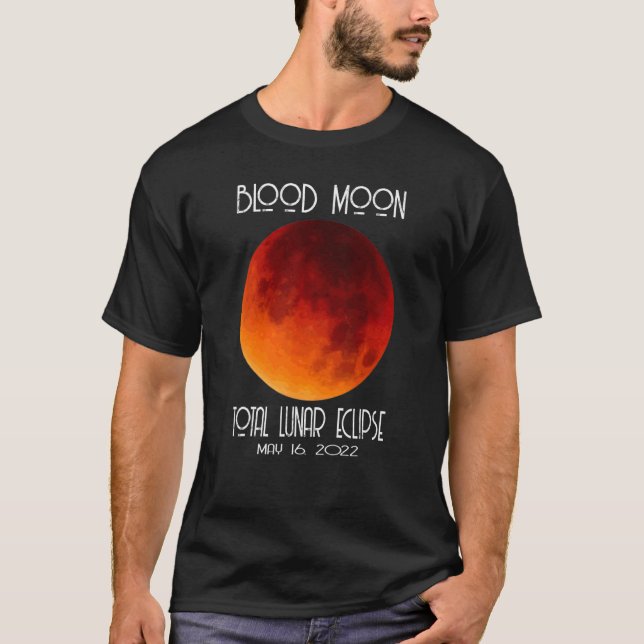 Camiseta Lua Sanguínea Total Eclipse Lunar 2022 Para Mulher (Frente)