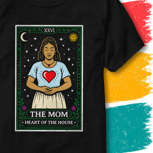 Camiseta Lua Sol Estrelas Mãe Coração Design Vintage Tarot