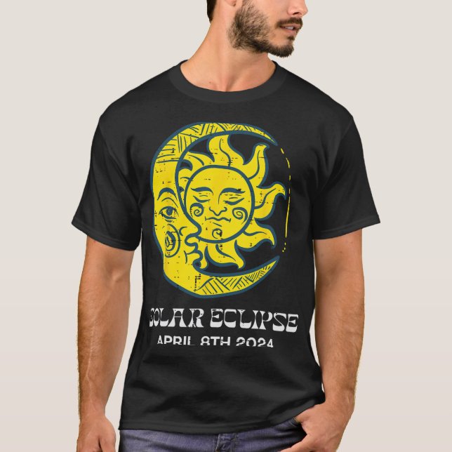 Camiseta Lua Solar Eclipse 2024 Totalidade abril 8 Mulheres (Frente)