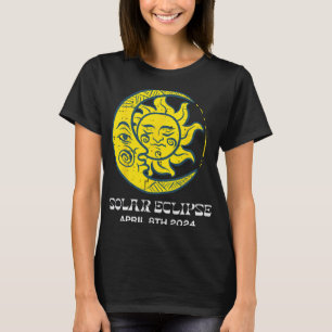 Camiseta Lua Solar Eclipse 2024 Totalidade abril 8 Mulheres