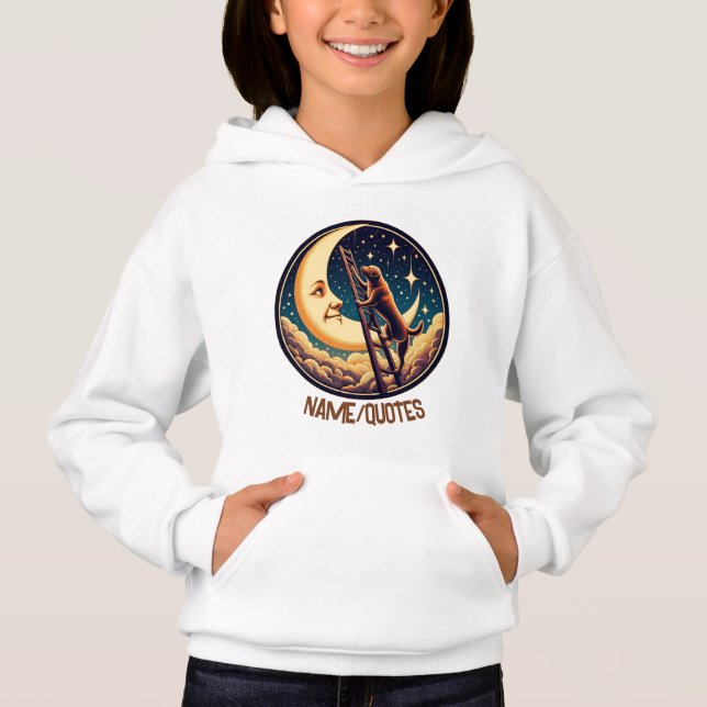 Camiseta Lua Sonhadora & Cachorro Subindo Escada (Frente)