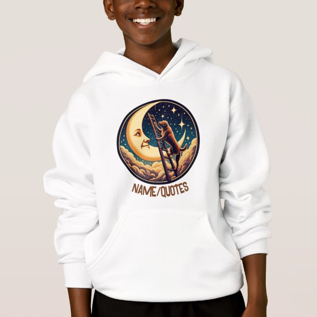 Camiseta Lua Sonhadora & Cachorro Subindo Escada (Frente)
