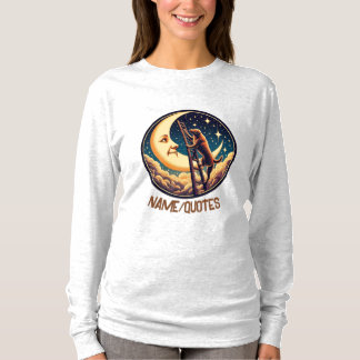 Camiseta Lua Sonhadora & Cachorro Subindo Escada