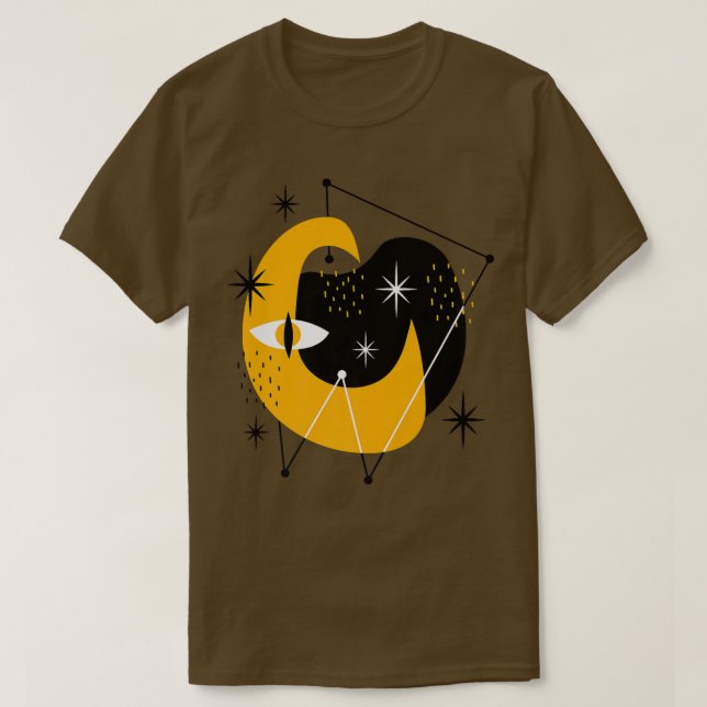 Camiseta Lua Star Space Sky Night Retro Organic Abstrato15 (Frente do Design)