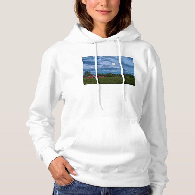 Camiseta Lua Super Flor Sobre Um Barco (Frente)