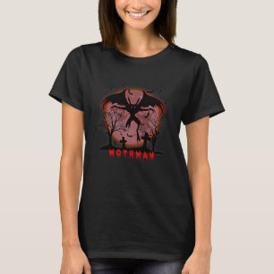 Camiseta Lua Vermelha Com Morcegos Cemitério Mothman Folclo