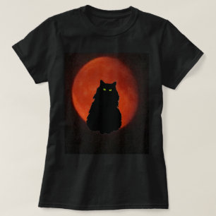 Camiseta Lua Vermelha de Gato Negro