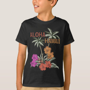 Camiseta Luau Havaí Aloha Flores Hibisco Havaiano Férias