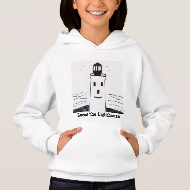 Camiseta "Lucas the Lighthouse" Hoodie for Boys and Girls (Frente)