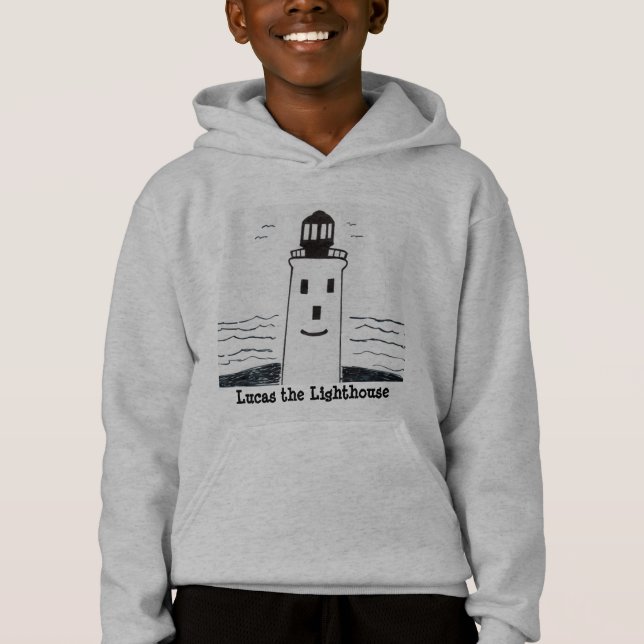 Camiseta "Lucas the Lighthouse" Hoodie for Boys and Girls (Frente)