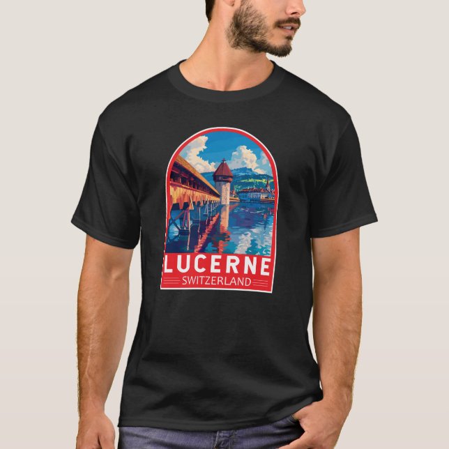 Camiseta Lucerne Suiça Art Vintage (Frente)