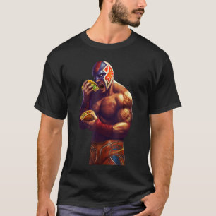 Camiseta Luchador comendo taco Luta mexicana Lucha Libre