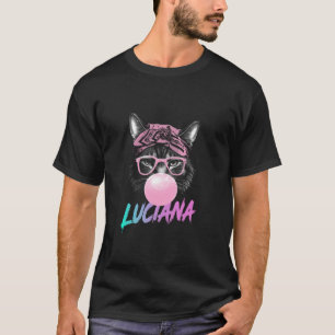 Camiseta LUCIANA Nome de garota adorável com gato fofo