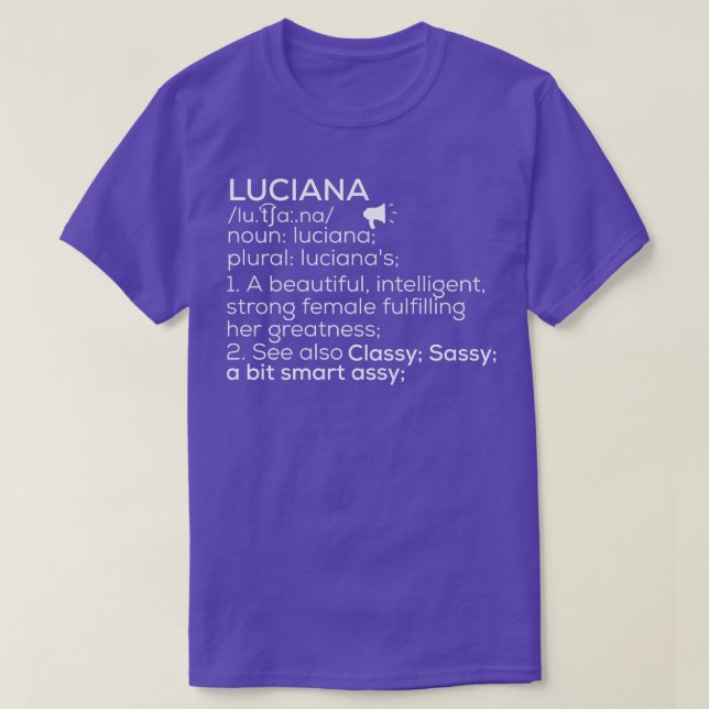 Camiseta Luciana Nome Luciana Definição Luciana Female Nam (Frente do Design)