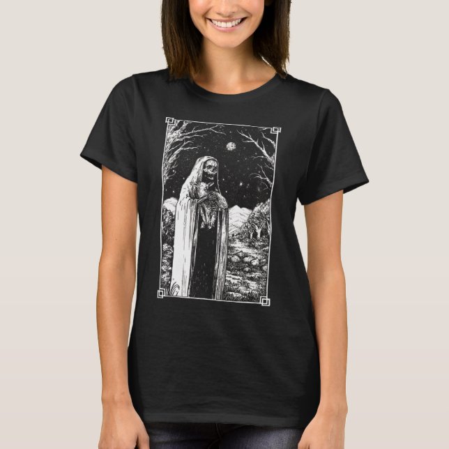 Camiseta Lúcifer do Ceifador do Padre Satânico Occult Gótic (Frente)