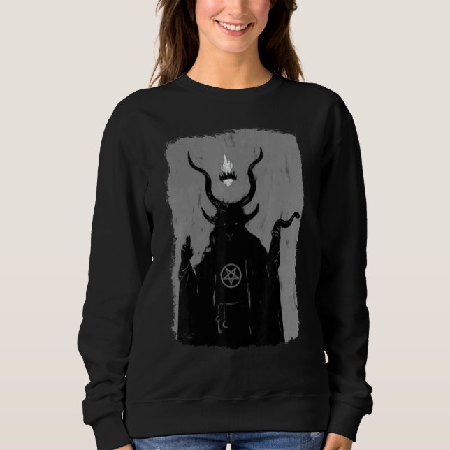 Camiseta Lucifer Light Bearer Satanic Occult Baphomet Goat  (Frente)