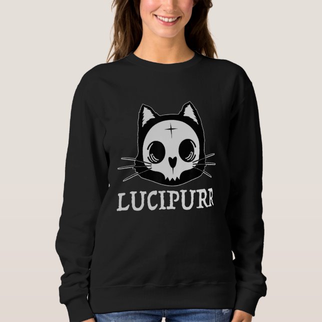 Camiseta Lucifer Occult Satanic Cat Lucipurr Antichrist Bap (Frente)