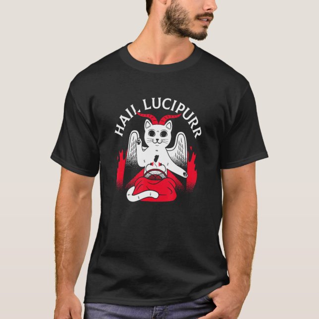 Camiseta Lucipar De Satã Pesada De Granizo Para O Gótico C (Frente)