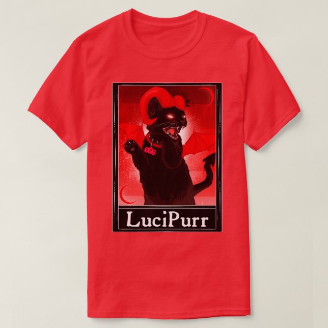 Camiseta LuciPurr Tarot (Frente do Design)