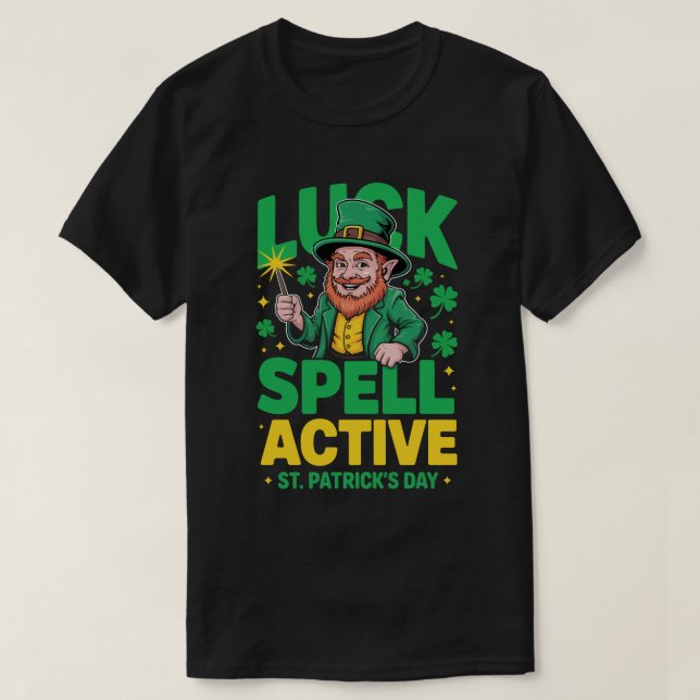 Camiseta Luck Spell Active Leprechaun St. Patrick’s Day Tee (Frente do Design)
