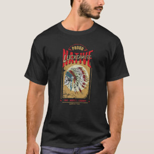 Camiseta Luckeamute Nativa Americana de Guerreiro Indiano T