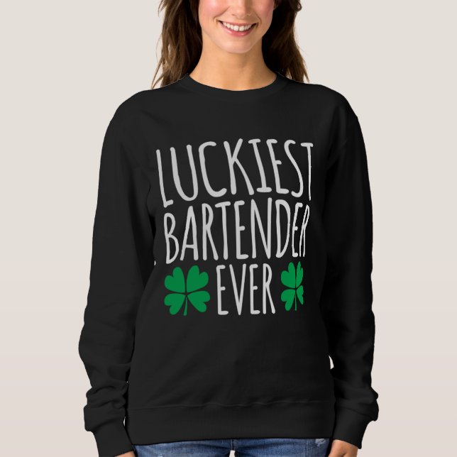 Camiseta Luckiest Bartender Barkeeper Ever  St Patricks Day (Frente)