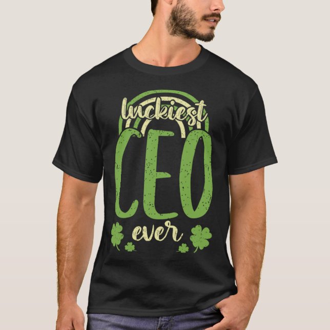 Camiseta Luckiest CEO Ever  St Patricks Day Shamrock (Frente)