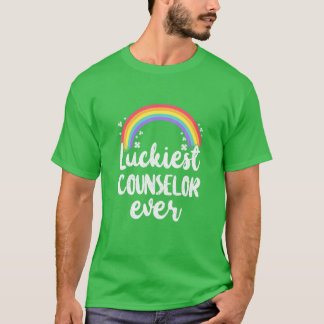 Camiseta Luckiest Counselor Ever Rainbow Happy St Patricks
