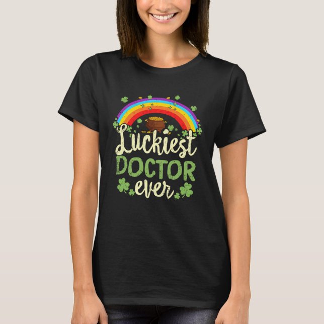 Camiseta Luckiest Doctor Ever St Patricks Day Rainbow Men W (Frente)