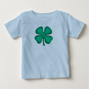 Camiseta Lucky 4 Leaf Irish Clover blue baby T shirt