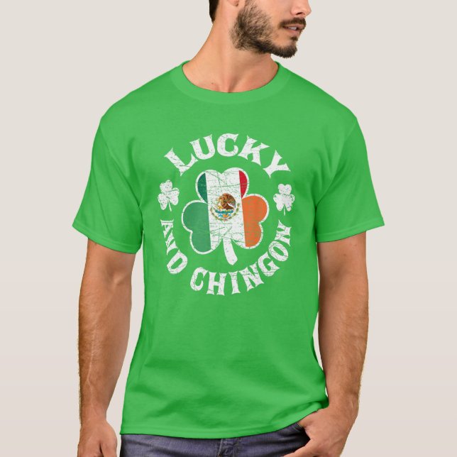 Camiseta Lucky And Chingon Irish Mexican St Patrick's Day S (Frente)