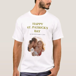 Camiseta Lucky Black Cat Shamrock Photo St. Patrick's Day H