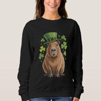 Camiseta Lucky Capybara Leprechaun Chapéu Fofo St Patricku2