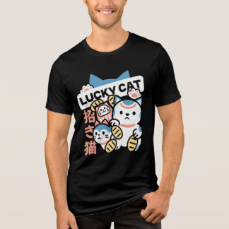 Camiseta Lucky Cat Art – Maneki Neko with Gold Coin