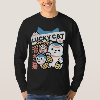 Camiseta Lucky Cat Art – Maneki Neko with Gold Coin