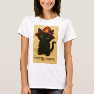 Camiseta Lucky Cat Emi – Kawaii Begging Pose Witch Cat