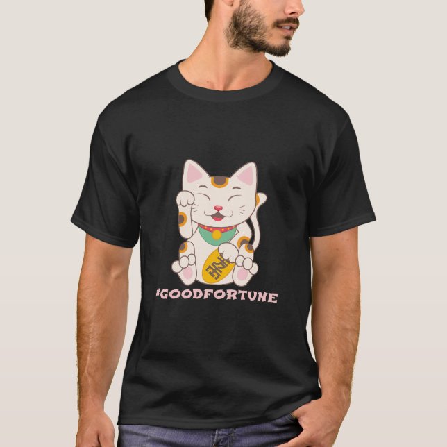 Camiseta Lucky Cat Good Fortune Maneki Neko (Frente)