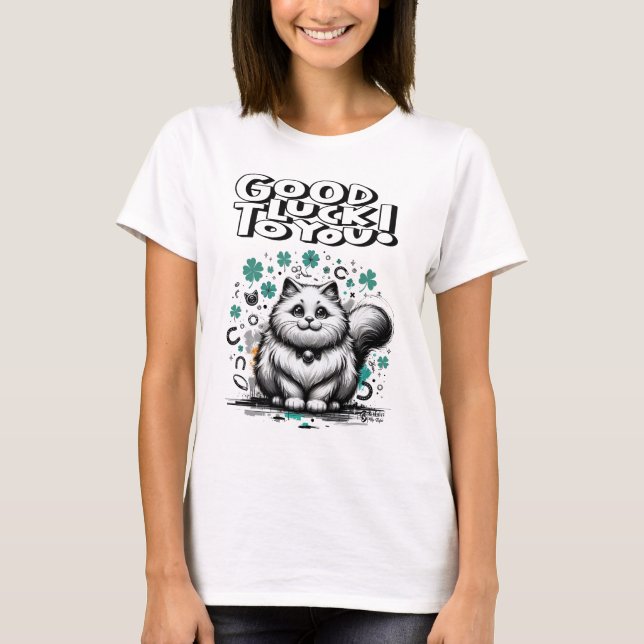 Camiseta Lucky Cat Women White (Frente)
