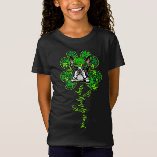 Camiseta Lucky Charm Boston Terrier Shamrock Happy Rua Patr