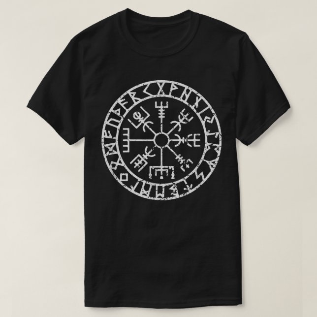 Camiseta Lucky Charm Celtic Viking Compass Vegvisir (Frente do Design)