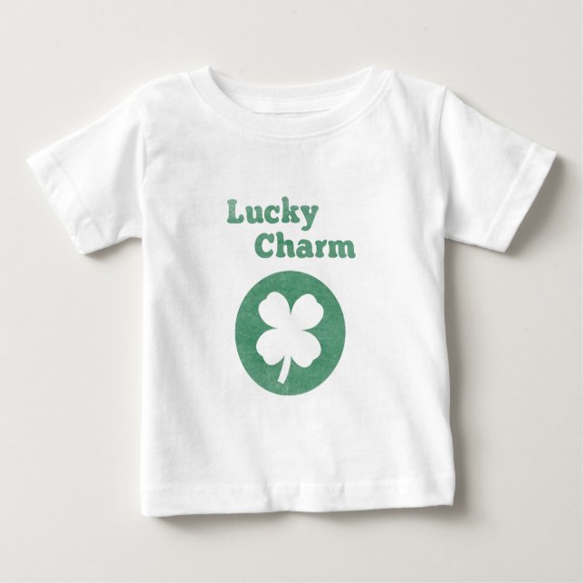 Camiseta Lucky Charm Clover para boa sorte Baby Tee (Frente)