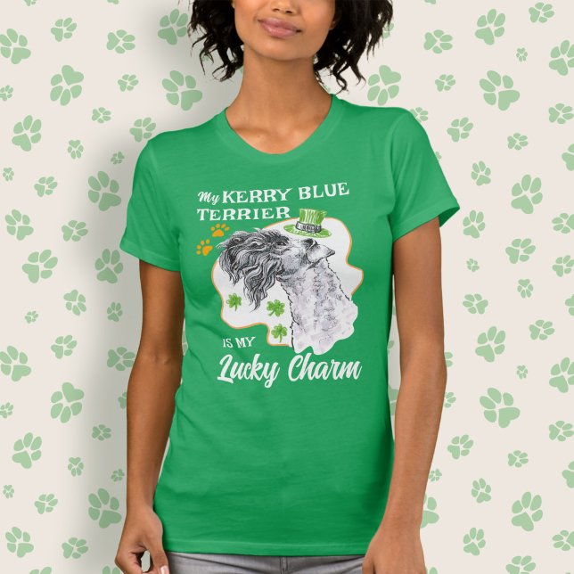 Camiseta Lucky Charm Kerry Blue Terrier Diversão irlandesa  (Criador carregado)