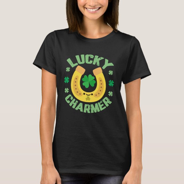 Camiseta LUCKY CHARMER  Teacher Student School St Patrick s (Frente)