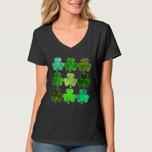 Camiseta Lucky Clover Green Shamrock Irish Funny st patrick (Frente)